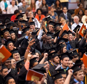 Convocation students cheering