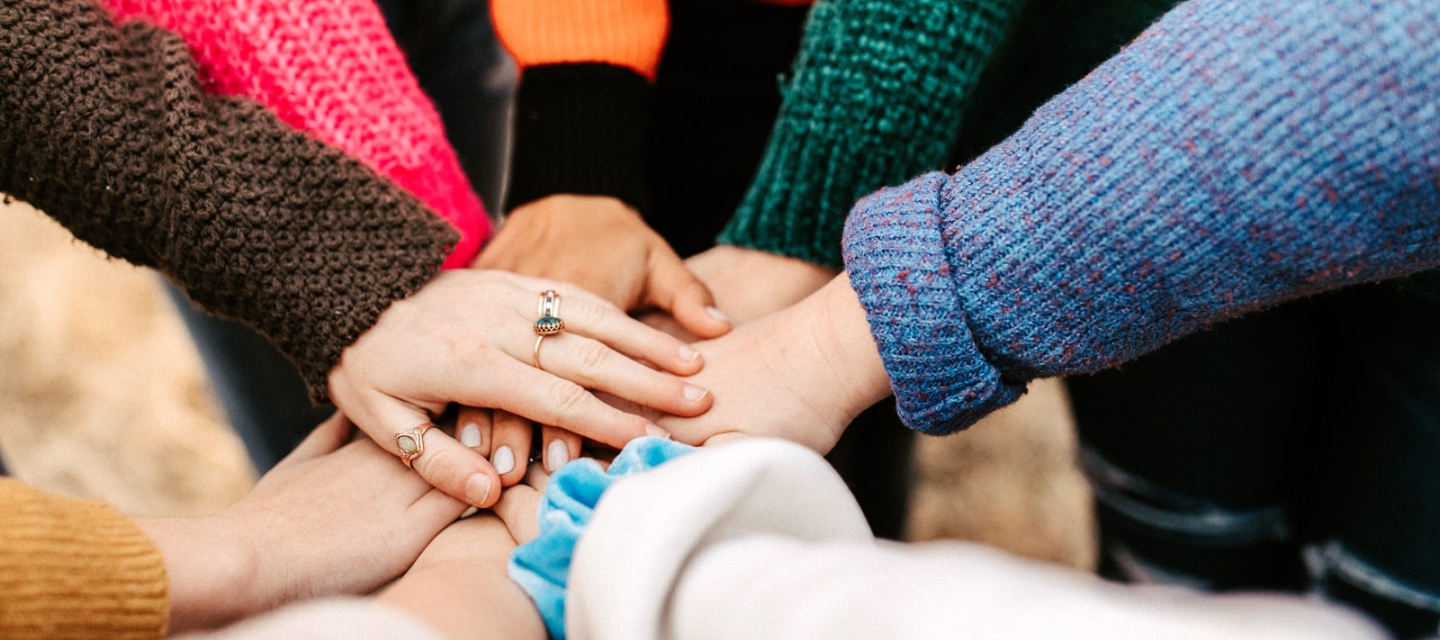 A group of hands together